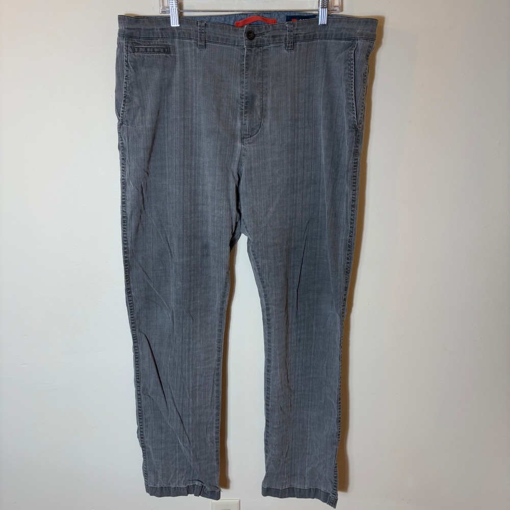 COVA Men's Gray Herringbone Weave Straight Leg‎ Chino Pants Size 40